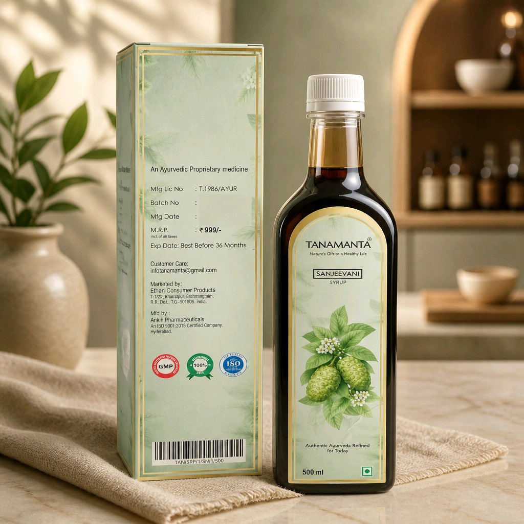 SANJEEVANI HERBAL SYRUP Support Boosts Immunity, Energy & Overall general health, Suitable for All Ages, Noni, Ashwagandha, Shatavari, AYUSH Certified
