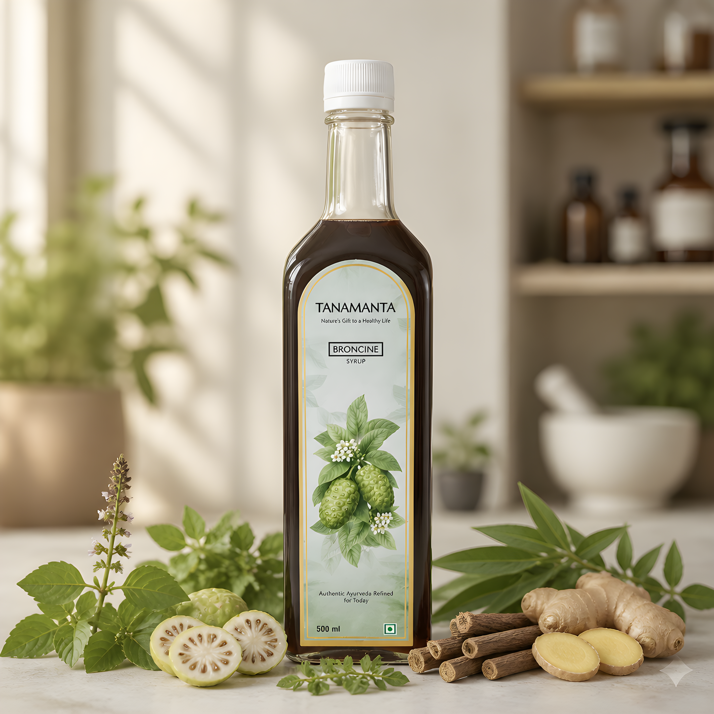 BRONCINE HERBAL SYRUP  Ayurvedic Support for Respiratory Health, Immunity & Throat Wellness, Seasonal Allergy & Dust Sensitivity Support, AYUSH Certified