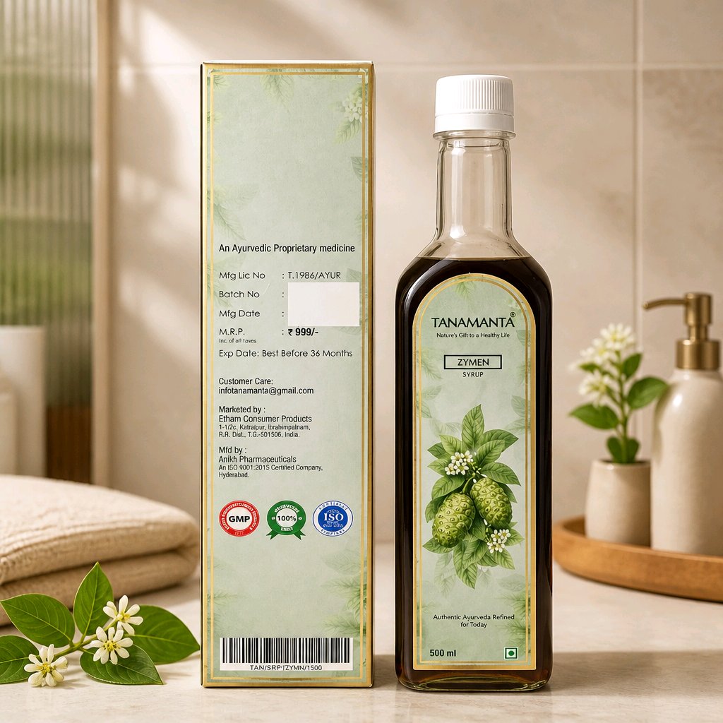 ZYMEN HERBAL SYRUP Ayurvedic Support for Healthy Gut, Appetite, Bowel Regularity & Flatulence Relief, AYUSH Certified.