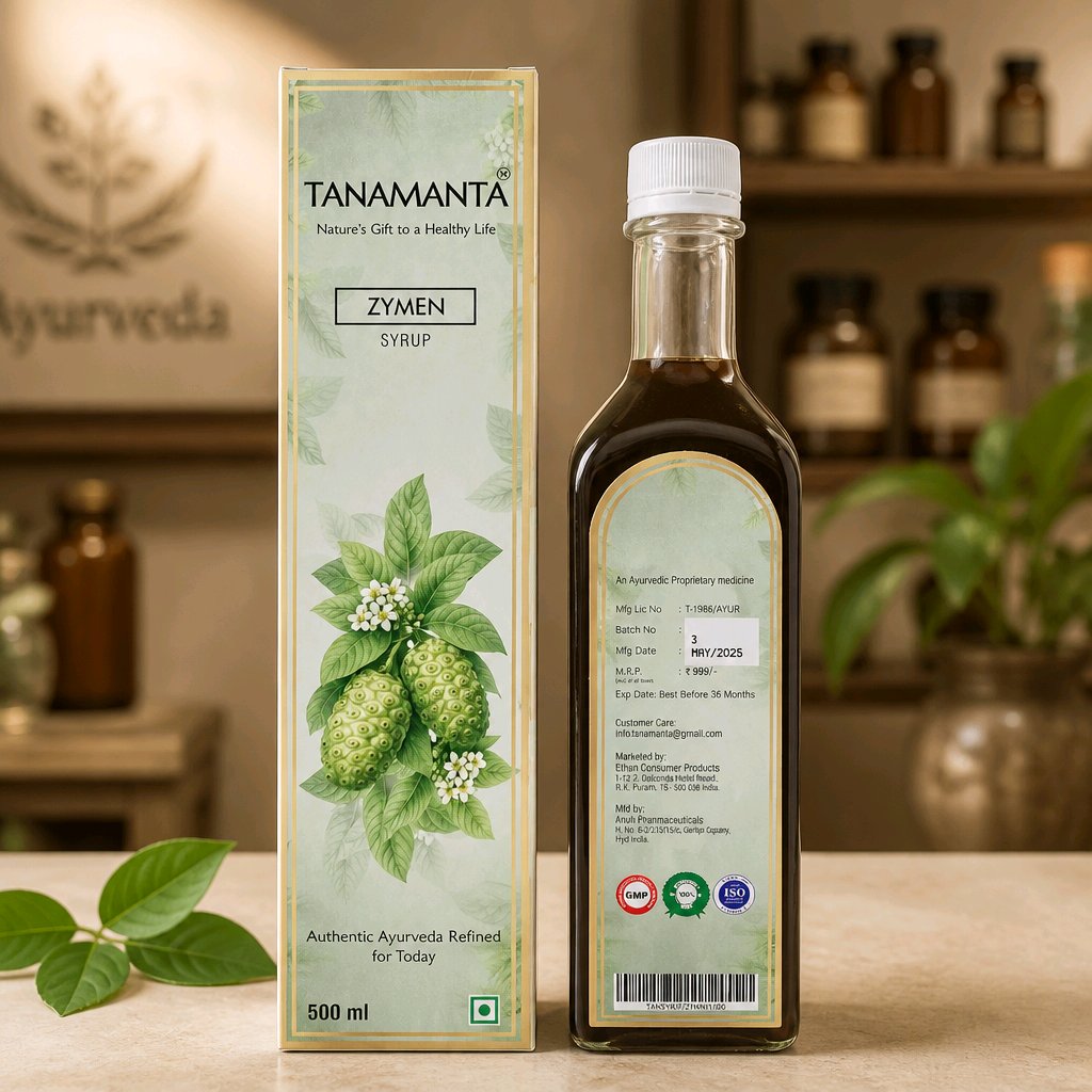 ZYMEN HERBAL SYRUP Ayurvedic Support for Healthy Gut, Appetite, Bowel Regularity & Flatulence Relief, AYUSH Certified.