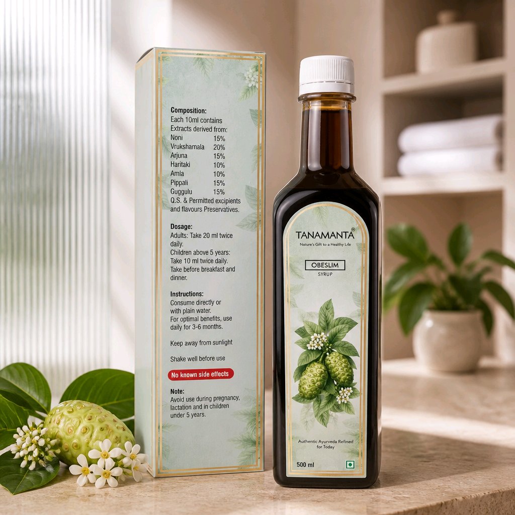 OBESLIM HERBAL SYRUP, Supports Healthy Weight Management, Metabolism & Energy, Reduces Fatigue, AYUSH Certified