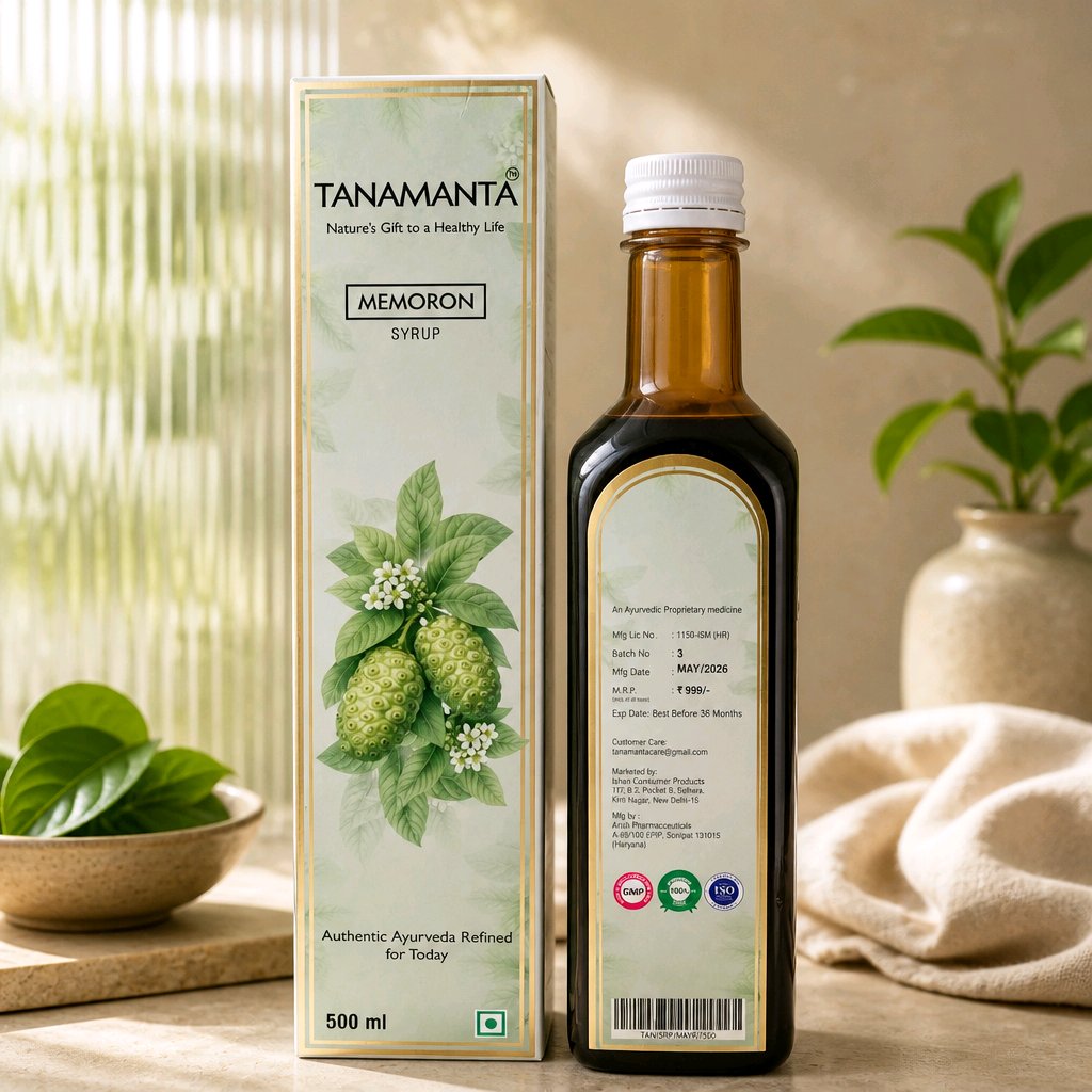 MEMORON HERBAL SYRUP Ayurvedic Support for Concentration, Cognitive Wellness & Nervous System Health, For Children & Adults, AYUSH Certified