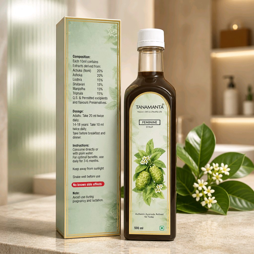 FEMININE HERBAL SYRUP for Women, Ayurvedic Support for Menstrual Wellness, Hormonal Health & Immunity, Ashoka & Traditional Herbs,  AYUSH Certified