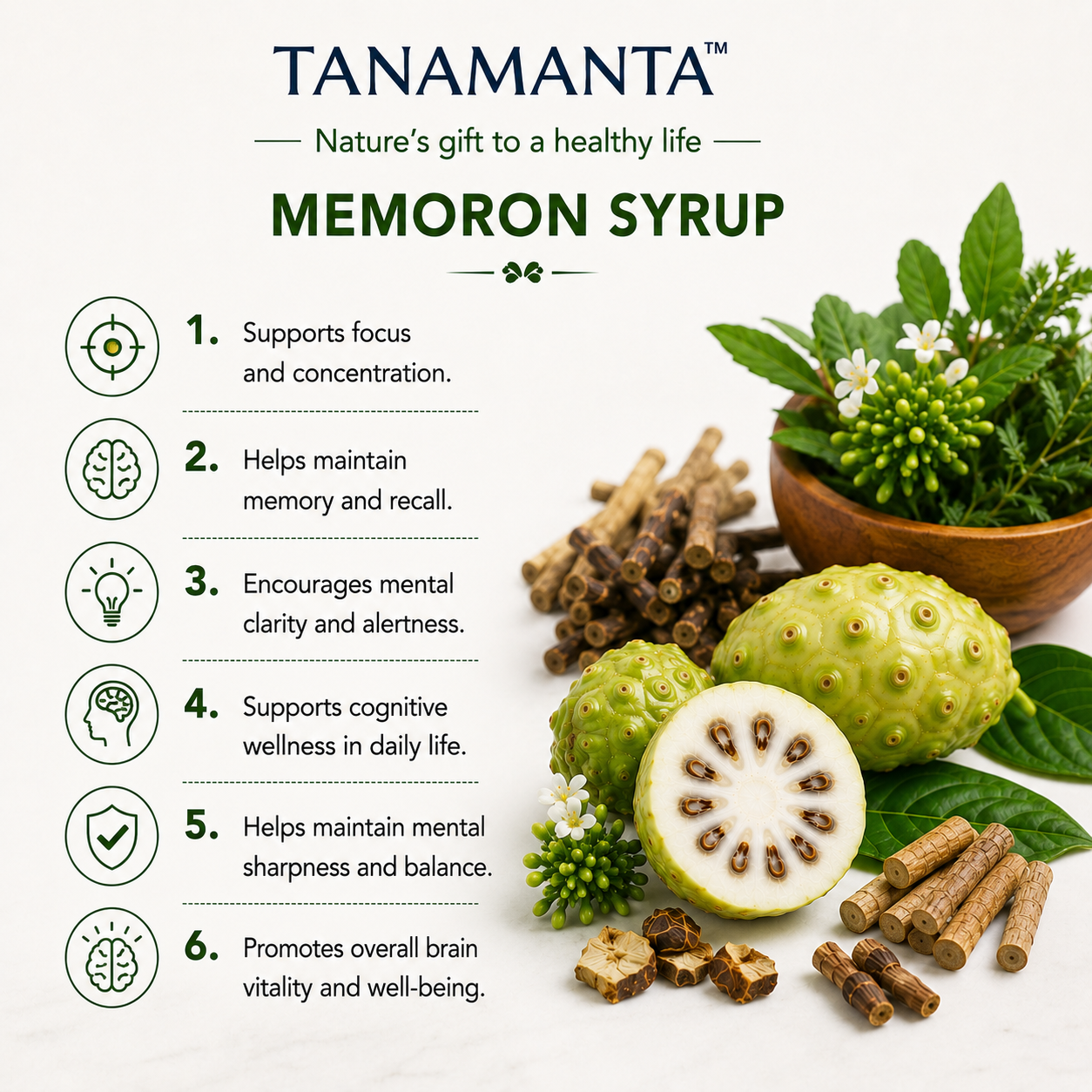 MEMORON HERBAL SYRUP Ayurvedic Support for Concentration, Cognitive Wellness & Nervous System Health, For Children & Adults, AYUSH Certified