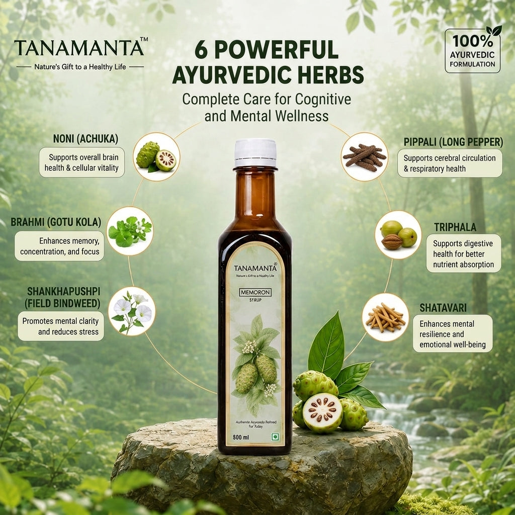 MEMORON HERBAL SYRUP Ayurvedic Support for Concentration, Cognitive Wellness & Nervous System Health, For Children & Adults, AYUSH Certified