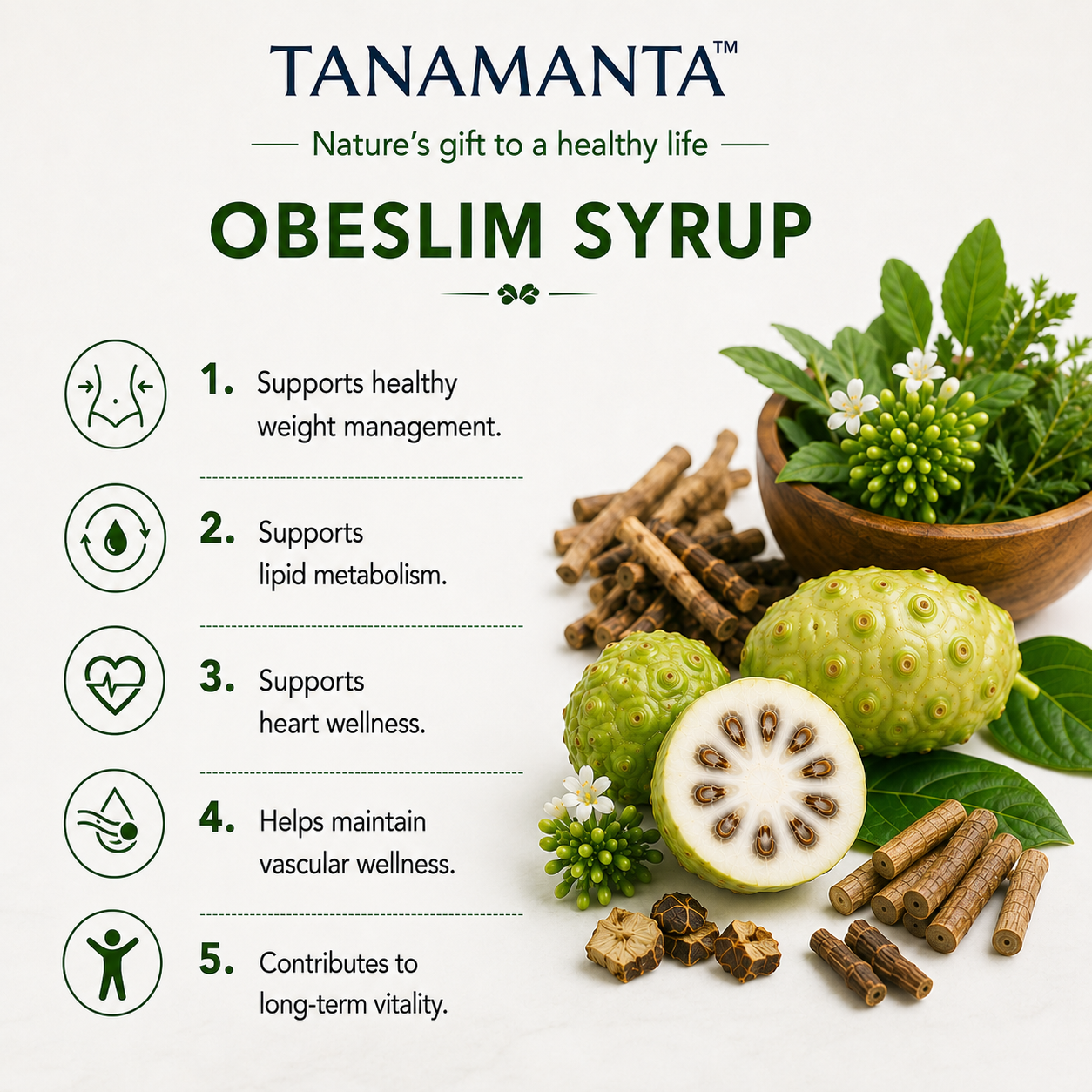 OBESLIM HERBAL SYRUP, Supports Healthy Weight Management, Metabolism & Energy, Reduces Fatigue, AYUSH Certified