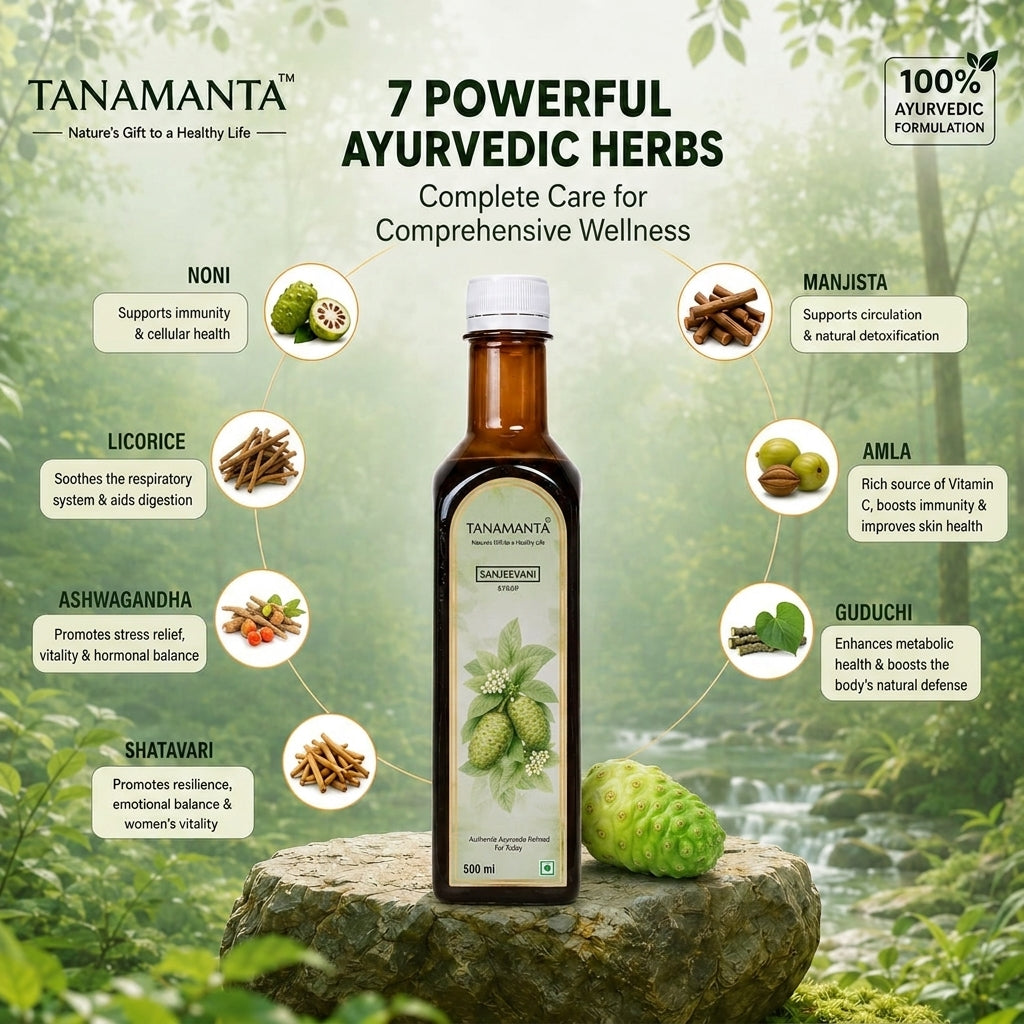 SANJEEVANI HERBAL SYRUP Support Boosts Immunity, Energy & Overall general health, Suitable for All Ages, Noni, Ashwagandha, Shatavari, AYUSH Certified