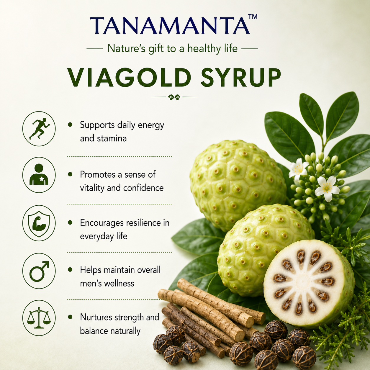 VIAGOLD HERBAL SYRUP  Supports Energy, Stamina & Musculoskeletal Wellness & Daily Vitality, Herbal Syrup for Men & Women, Supports Active Lifestyle,  AYUSH Certified